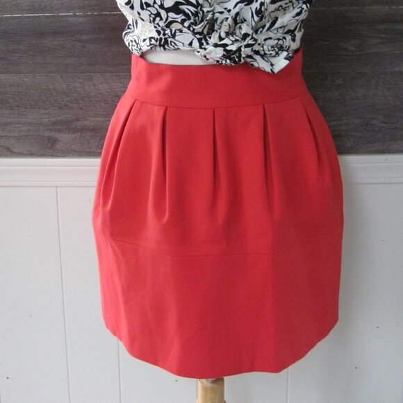 ZARA RED/ORANGE SCUBA MINI SKIRT